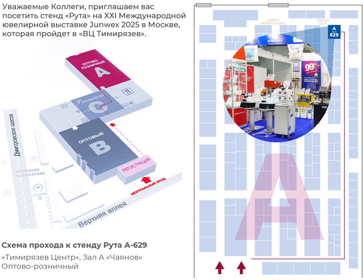 JUNWEX 2025 в Москве 24-28 сентября! Схема прохода к стенду Рута А-629